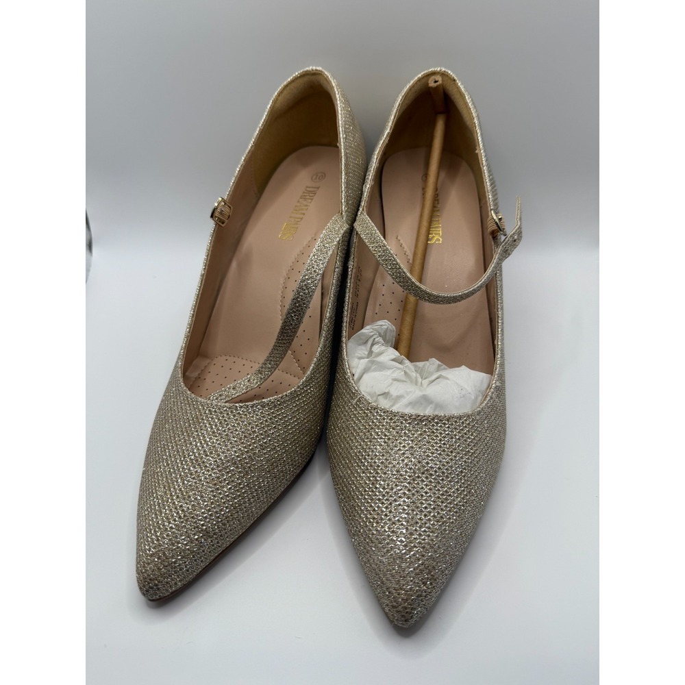 DREAM PAIRS GOLD GLITTER WOMENS DRESS SZ 10  SKU S425